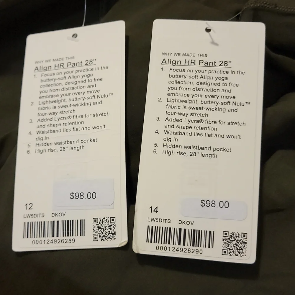 NWT Lululemon Align™ High-Rise Pant 28" Size 12  Dark Olive - Picture 4 of 7